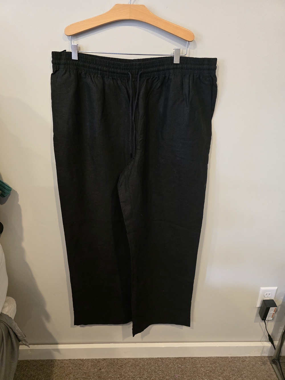 Aritzia Wilfred Linen Blend Wide Leg Drawstring Pants XL